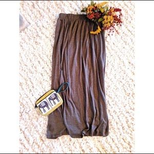 Brown full length maxi skirt